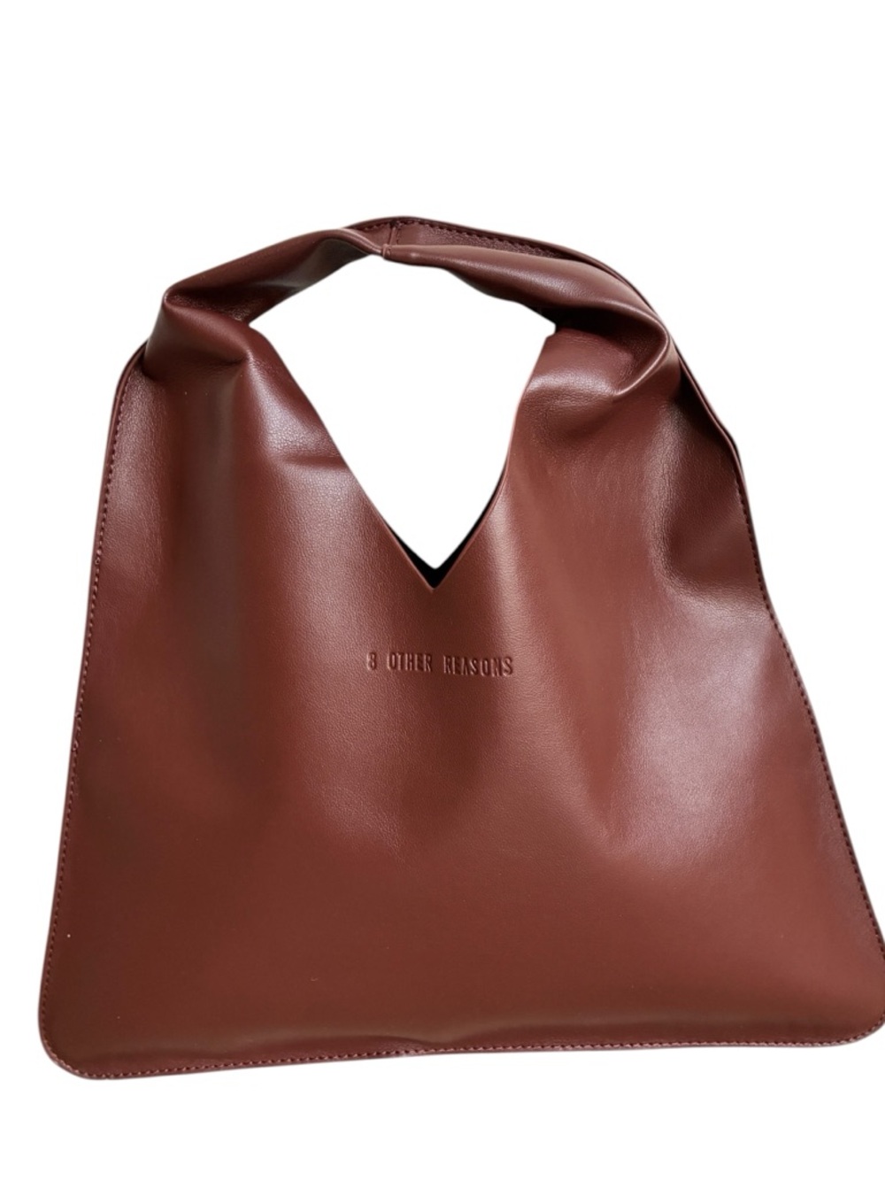 8 Other Reasons Brown Mini Hobo Bag Faux Leather Slouchy Shoulder Chic - Picture 3 of 8